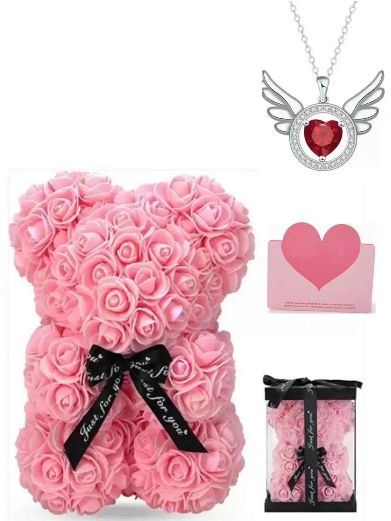 Handmade Rose Bear Gift for Girlfriend, Mother's Day, Anniversary, Birthday, Best Friend, Unique Handcrafted Present, Ideal for Gifting