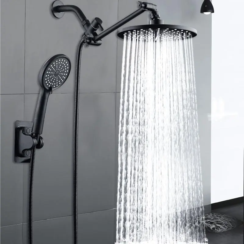 High-pressure Rainfall Shower Head with Extension Arm, Adjustable Leakproof Bracket & Handheld Spray Combo, Shower Head Set, Bathroom Supplies, High Pressure Showerhead, Powerful Shower Heads High Pressure, Shower Water Equipment
