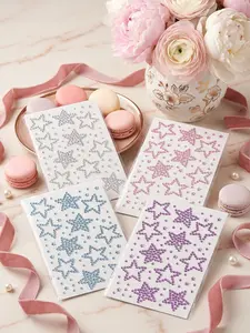 5sheets Star Face Gems Hair Gems Hair Jewels Face Jewels Stick on Rhinestones for Makeup Pink Blue Purple Sticker Body Self-Adhesive Y2K Jewelry Rave Party K-Pop Music Festival Concert Accessories