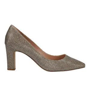 Cole Haan Womens Mylah Glitter Round Toe Block Pumps Dress Casual Mid Heel 2-3" - Gold