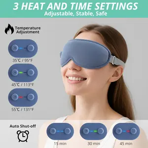 VINTEAM Cordless Heated Eye Mask – 3D Design with Adjustable Heat & Timer Settings, Comfortable & Lightweight, Perfect for Eye Fatigue Relief, Men & Women -Blue