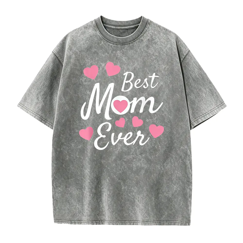 Best Mom Ever Mother's Day Present Mom Cute Heart Design T-Shirt - Funny Mother's Day Mom Graphic Tee, Ideal Gift for Mom, Wife, New Mom & Mother's Day, Family Gatherings, Mom Gifts