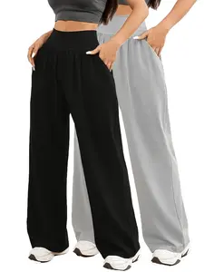Women's Casual Basic Pants Set, Loose Fit Solid Color Joggers, Womenswear, Comfortable for All Seasons, Ideal for Home & Outdoors, Perfect Gift