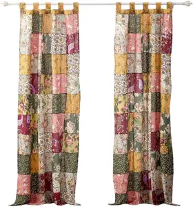 Greenland Home Antique Chic Authentic Patchwork Curtain Panel Set, 84 X 84 Inches, Includes Two (2) 42 W X 84 L Panels Greenland Home Fashions