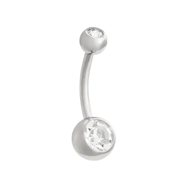 Double Bezel Titanium Navel Curve Belly Button Cover, 2 Gauge Body Art Piercing Jewelry with 2 Size Options, Belly Button Cover Piercing Jewelry, 2 Gauge Piercing Jewelry