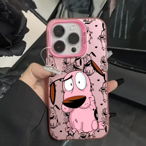 Cartoon Courage the Cowardly Dog phone case, compatible with iPhone 17/16/15/14/13/12/11/X/XS/XSMAX/XR/7P/8P/16E. Designed with a quirky dog pattern, it is the perfect Christmas gift for Friends/Family, or yourself., Accessories, Smartphone, Cellphone, H