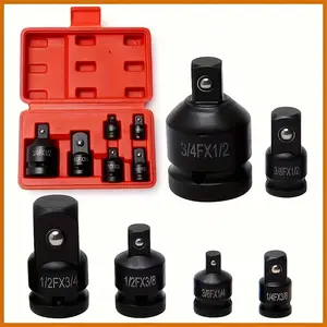 Set of 6 Socket Adapter Set Chrome Vanadium Steel Drive Converter Set 1/4 3/8 1/2 3/4 Inch Socket Adapter Reducer Impact Ready for Pneumatic Tools Ratchet Wrench Power Drill Accessory Kit