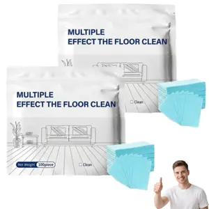 100/200Pack Multi-Surface Floor Cleaning Tablets for Mopping, Quick Shine Hardwood Floor Cleaner Sheets, Concentrated Deodorizing Formula Safe for Tile, Wood, Laminate