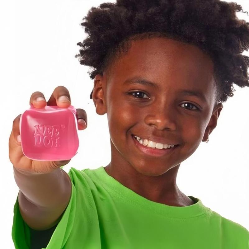 New Needoh Ice Cube Water Drop Squeeze Toy in Blue Pink Purple Soft Squishy Fidget Ball Sensory Stress Relief Relaxing Anxiety Reducing Hand Toy for All Ages