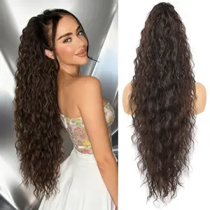 30 Inch Long Claw Ponytail Extension - Glueless Wigs, Natural Fluffy Loose Wavy Synthetic Hair Extensions, Glossy Hair Bundles for Daily & Party Use, Wavy Ponytail Wig Hairstyle, Hair Weave Wig, Loose Wave Bundles