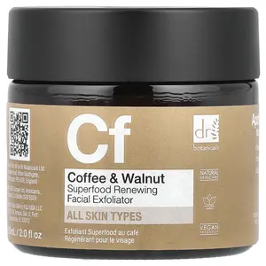 Dr. Botanicals Coffee & Walnut Superfood Renewing Facial Exfoliator, 2 fl oz (60 ml)