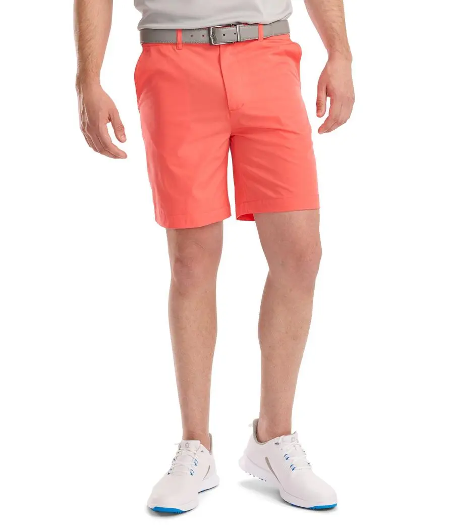 Men's Red-Orange Golf Shorts, Golf Apparel, Athletic Sports Shorts for Sports & Outdoor Activities