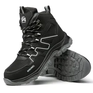 SEBOWEL Unisex Steel Toe Work Shoes Safety Sneakers Comfortable Lightweight Puncture Proof Slip on Indestructible Construction Work Shoes..