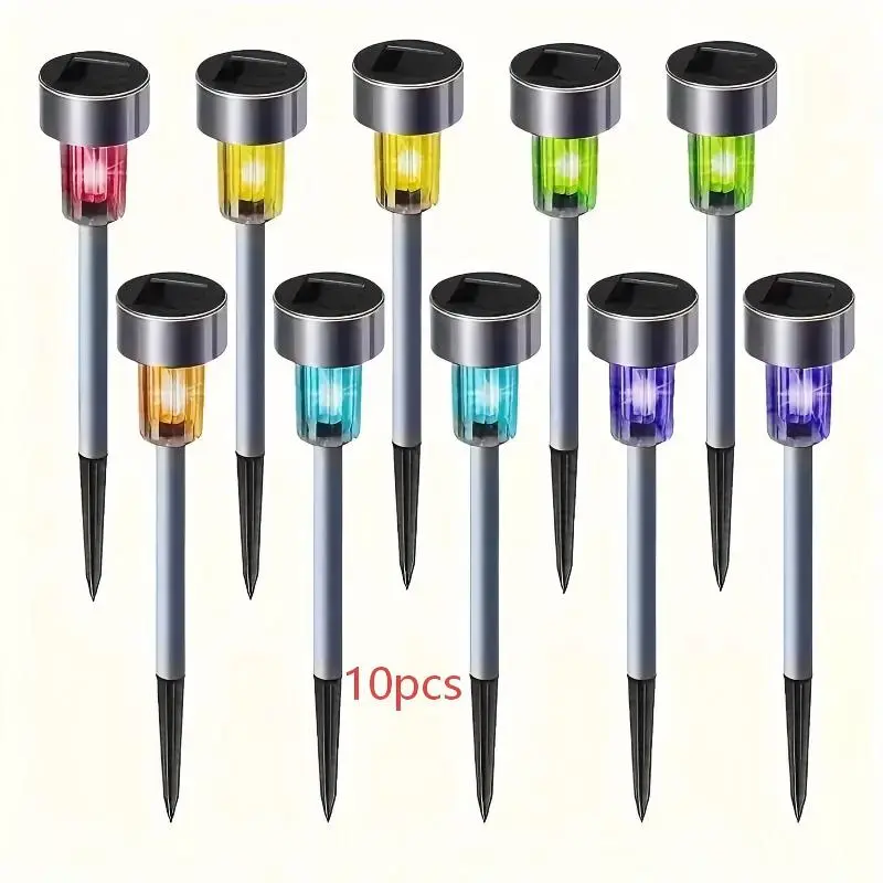 10 pcs/20 pcs outdoor solar landscape lawn lights, waterproof outdoor lights, solar garden lights, suitable for pathways, courtyards, yards, lawns, sidewalks, decks, and driveways; ideal for Christmas, Halloween, parties, barbecues; IP44 sohochic