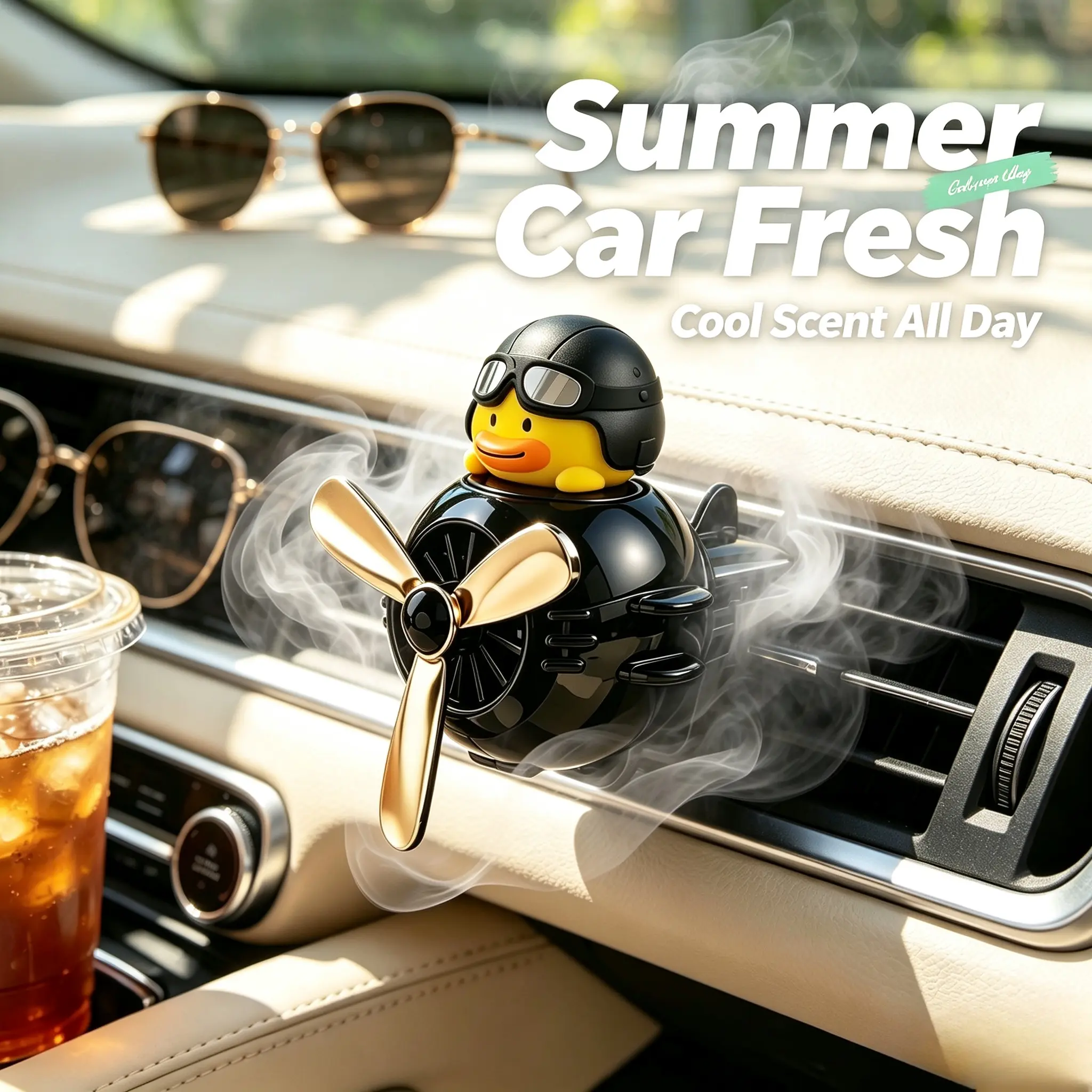 Going Viral on TikTok Car Wind-Powered Aroma Fan | Auto-Spins & Diffuses with AC Breeze, No Battery, Super Satisfying to Watch, Looks Like a Little Pinwheel on Your Vent, Aesthetic Summer Car Vibes, Trendy Gadget