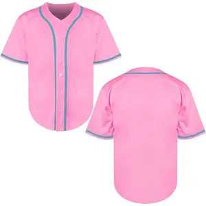 Mens Blank Plain Baseball Jersey Button Down Shirts Sports Hip Hop Hipster Jersey S-3XL Black White Grey Red Blue