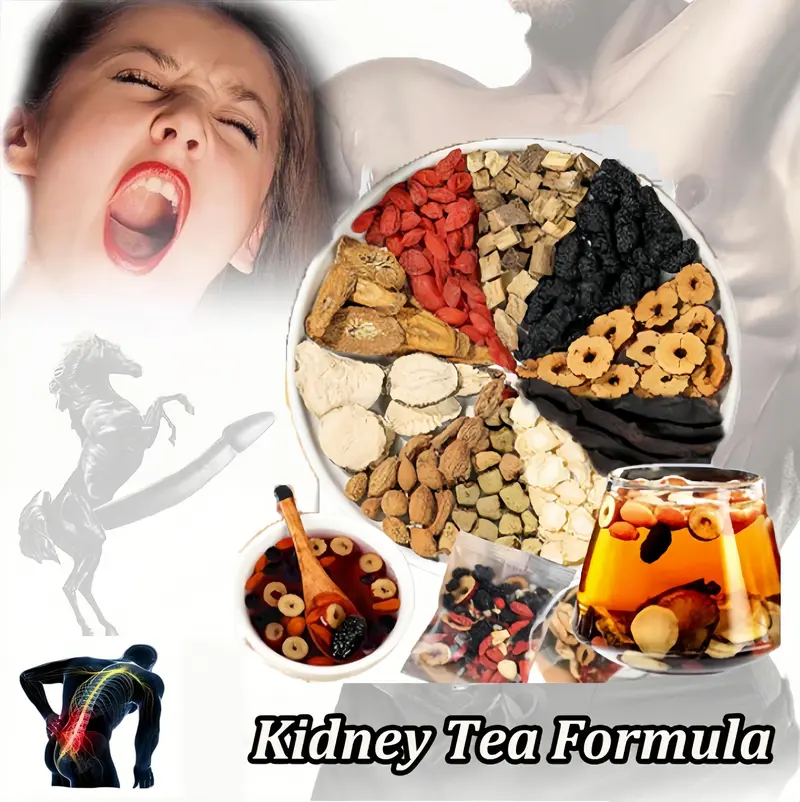 Kidney Tea Formula Ginseng  eight  Treasure Tea Combination Scented Tea Eight Treasure Tea Red Date Wolfberry Tea Men's Tea Health Tea Mulberry Herbal Formula Health Tea 60bags Organic