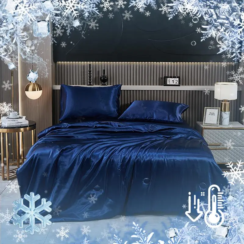 Solid Color Cooling Blanket, Lightweight Breathable Blanket, Soft Comfortable Bedding for Hot Sleepers & Night Sweaters, Soft Comfy Blanket