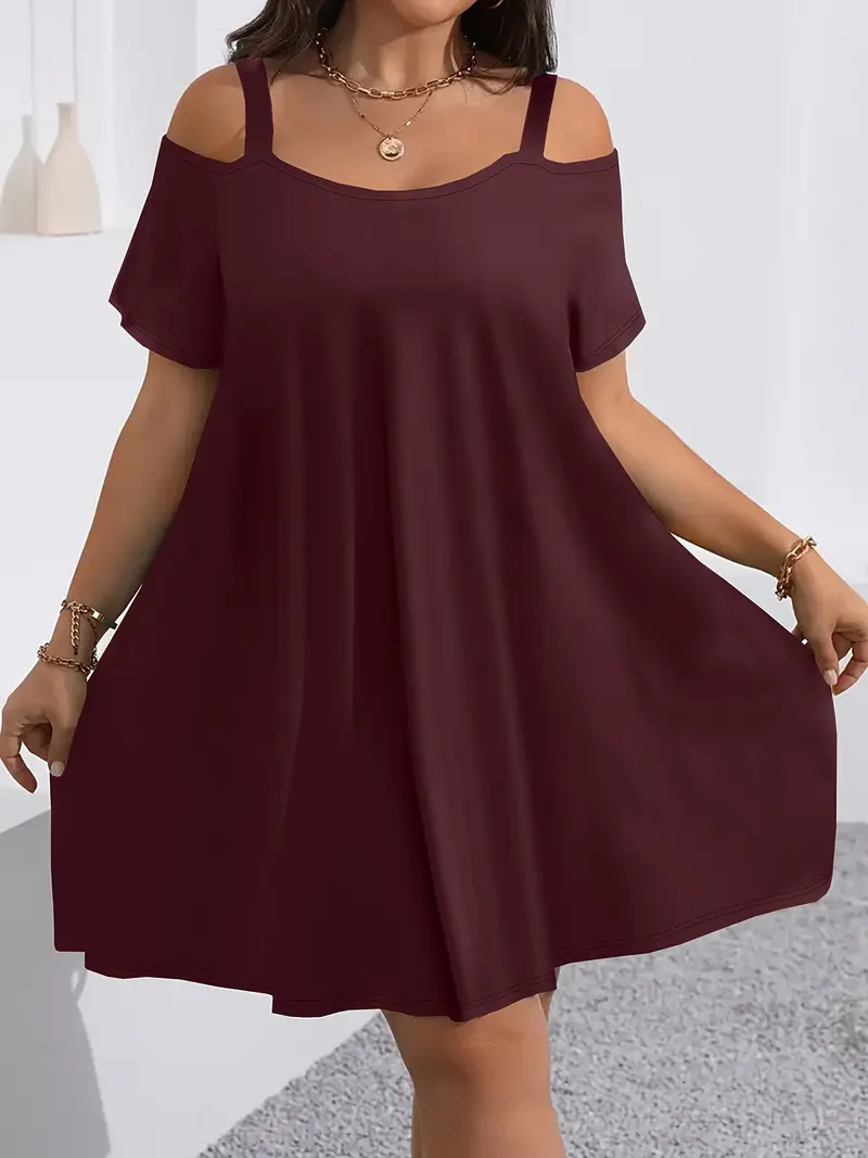 sachin and babi light blue dress SHEIN WYWH Summer Plus Size Women's Casual Short Sleeve Dress With  V-Neckline, Perfect For VacationI discovered amazing products on SHEIN.com,  come check them out!