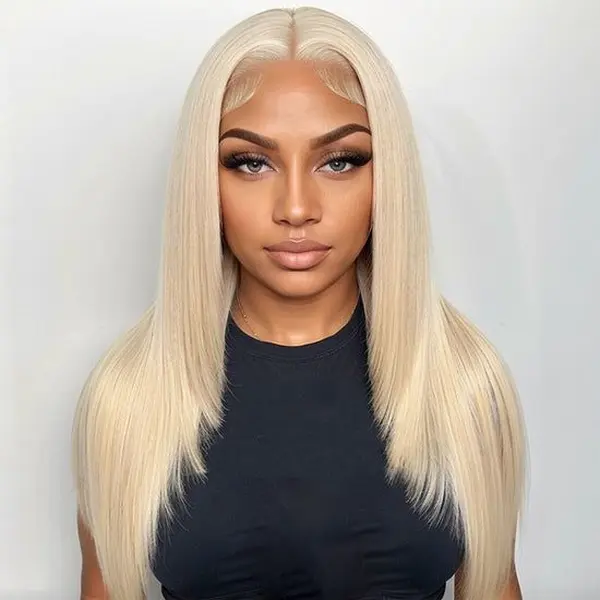 Hot Star 15A 300% Density 613 Blonde Double Drawn 13x6 HD Transparent Lace Front Human Hair Wigs Pre Plucked With Baby Hair Bone Straight Wigs