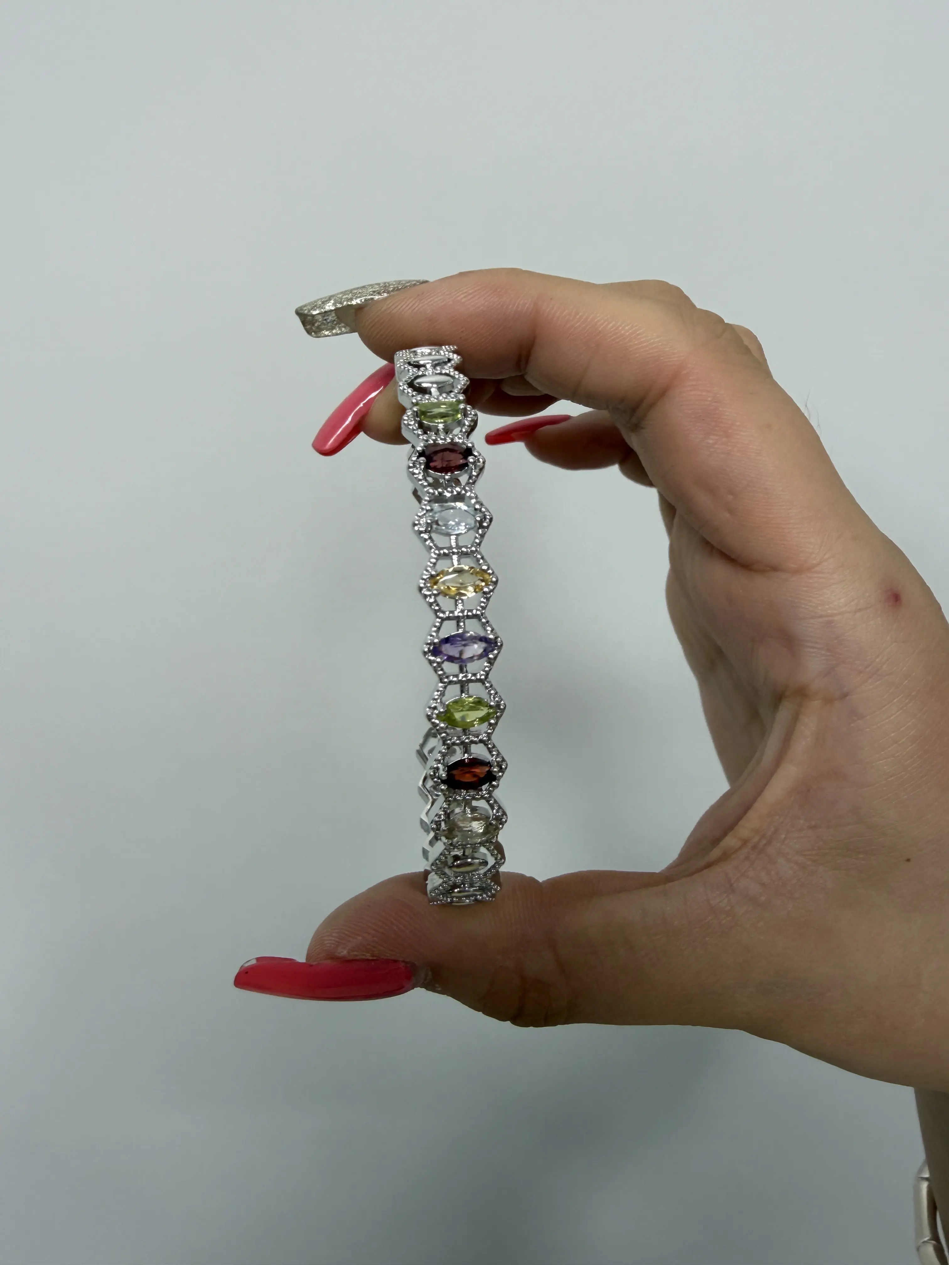 Lydia(13097)gc.Mixed Crystal Bangle