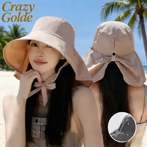 Outdoor Double-Layer Wide-Brim Sun Hat — 2026 Spring/Summer Fashion Shawl-Style Sun Hat for Women: Quick-Drying, Waterproof Bucket Hat