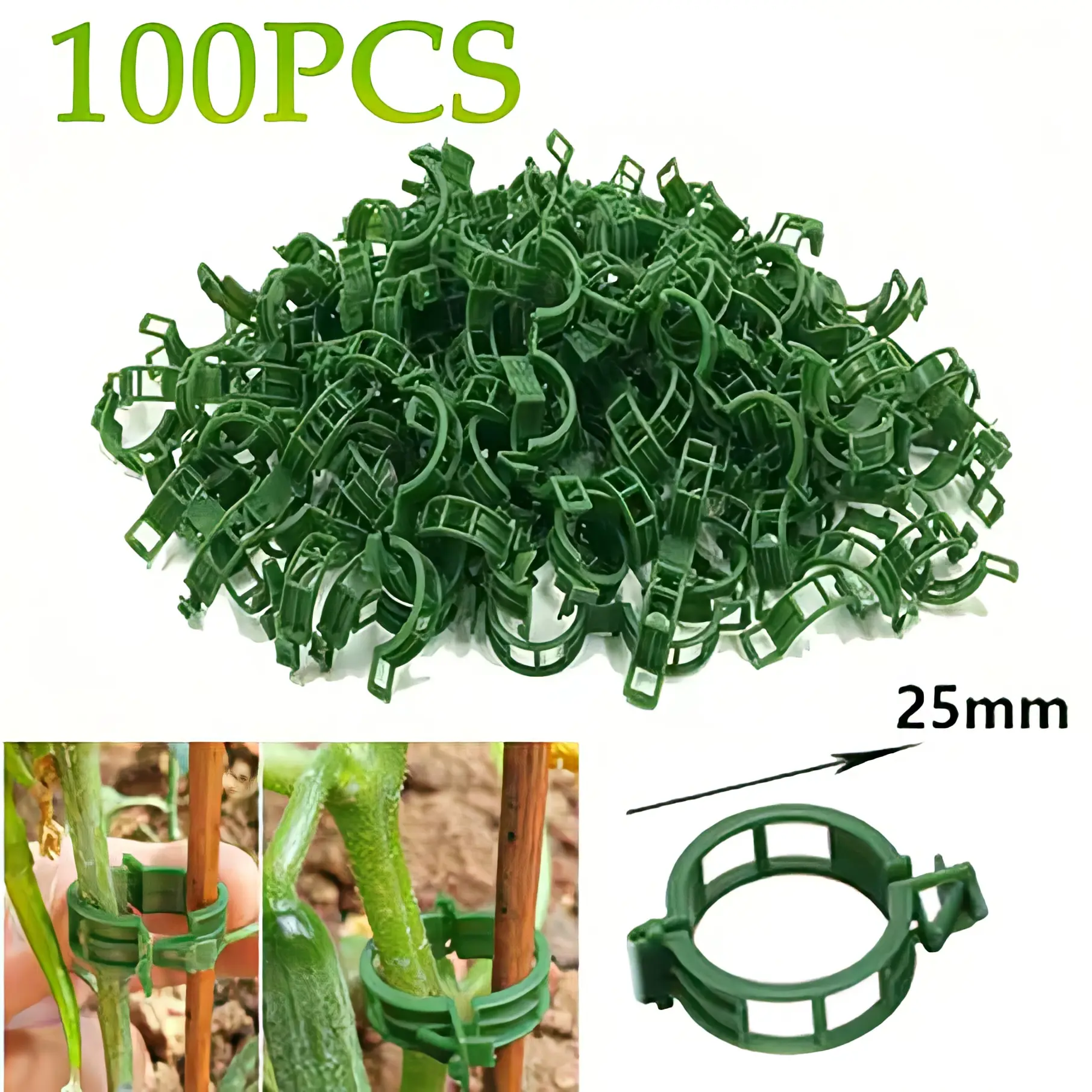 100Pcs Plastic Plant Support Clips Trellis for Supporting Grape Vine and Tomato, Vegetable Plants, Garden Clips