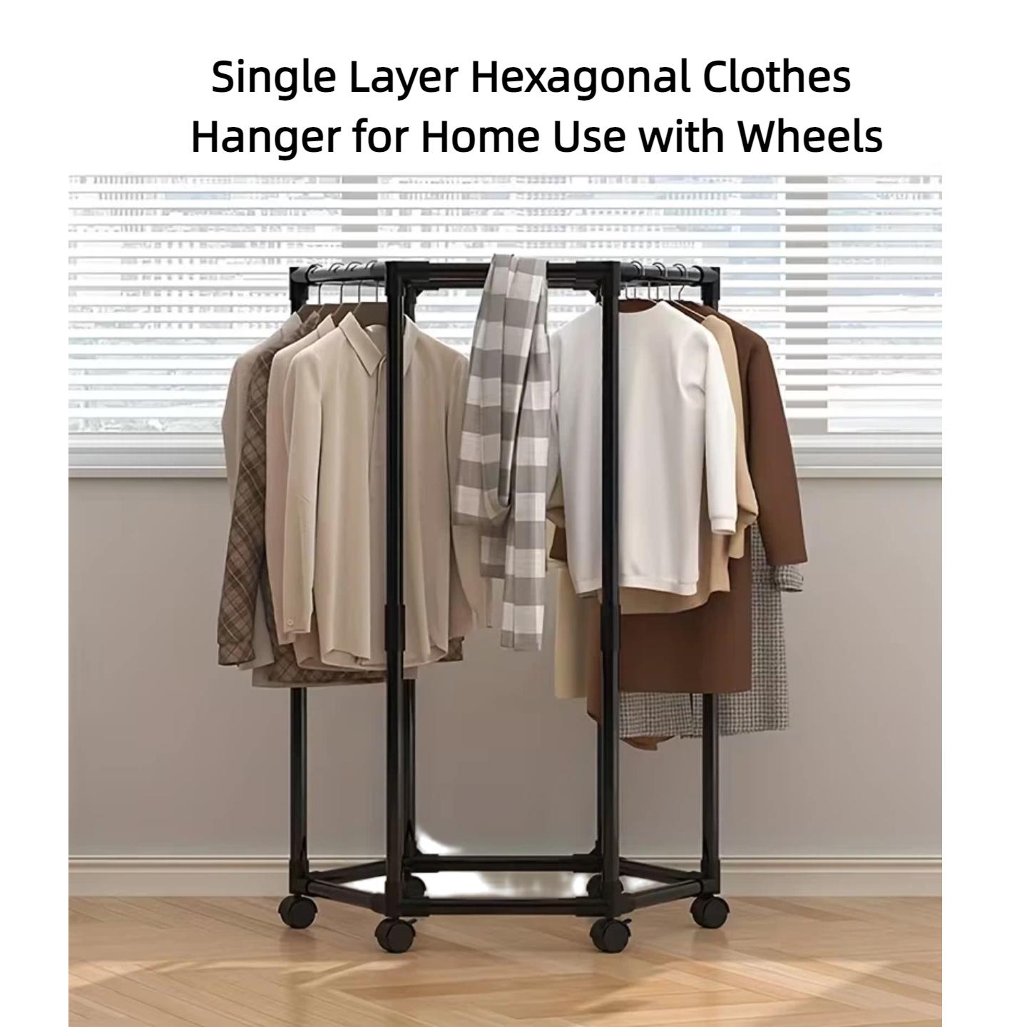 Laundry Rack Hexagonal Drying Stand for Clothes Space Saving Hanger with Multi Level Design for Bedroom Dorm Balcony Outdoor Indoor Use Metal Foldable Storage organizer