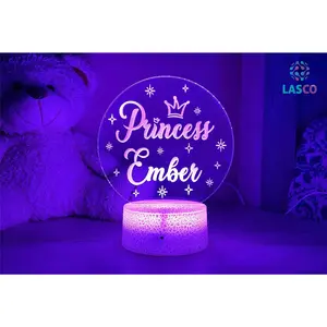 Princess Name Kids Personalized Acrylic Night Light