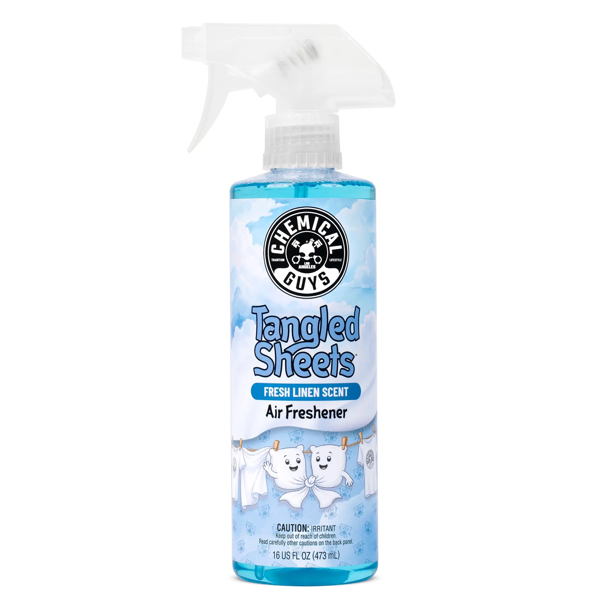 Chemical Guys Tangled Sheets Fresh Linen Scent Car Air Freshener Spray - Ready-to-Use Odor Eliminator, Spray Fragrance, Clean Aroma Automotive Interior Accessory, Car Odor Eliminator