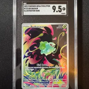 2025 Pokemon #133 Bulbasaur Mega Evolutions Illustration Rare SGC 9.5 Mint+