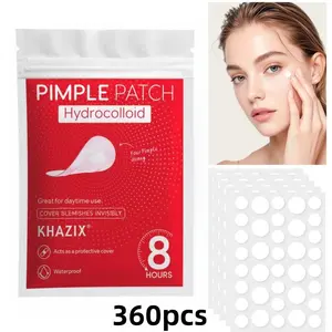 360pcs Transparent Round Acne Patches, Hydrocolloid Pimple Stickers, Portable Facial Decorative Stickers, Unisex, Before and After Makeup