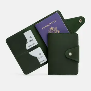 GiftByValentinas Personalized Leather Passport Wallet (TO PERSONALIZE WITH NAME READ DESCRIPTION) - Leather Passport Holder - Handcrafted Leather Wallet - Leather Passport Cover - Crazy Horse Leather Travel Wallet with Card Slots & Secure Snap Closure