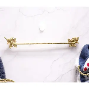 Brass Bird Towel Rack - Brushed/Satin Finish