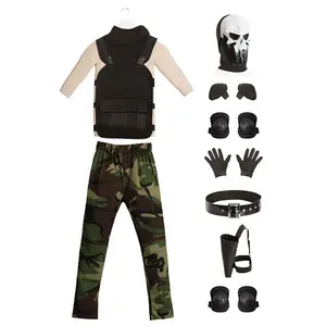 Skull Military Man Boys Costume