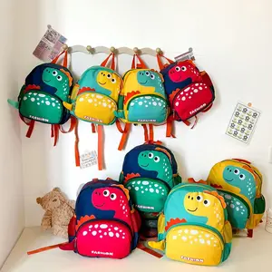 Cartoon Dinosaur Anti-Lost Rope Kids Backpack Lightweight Preschool Shoulder Bag for Boys Girls