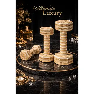Gold Crystal Dumbbells – Ultra Luxury Set