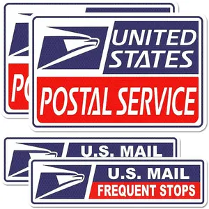 4 Pack Reflective Rural Mail Delivery Magnets, Professional U.S. Driver Magnetic Signs, Rural Delivery Carrier Magnets Decal Waterproof Magnetic Bumper Stickers - 30 Mil Thicknesses