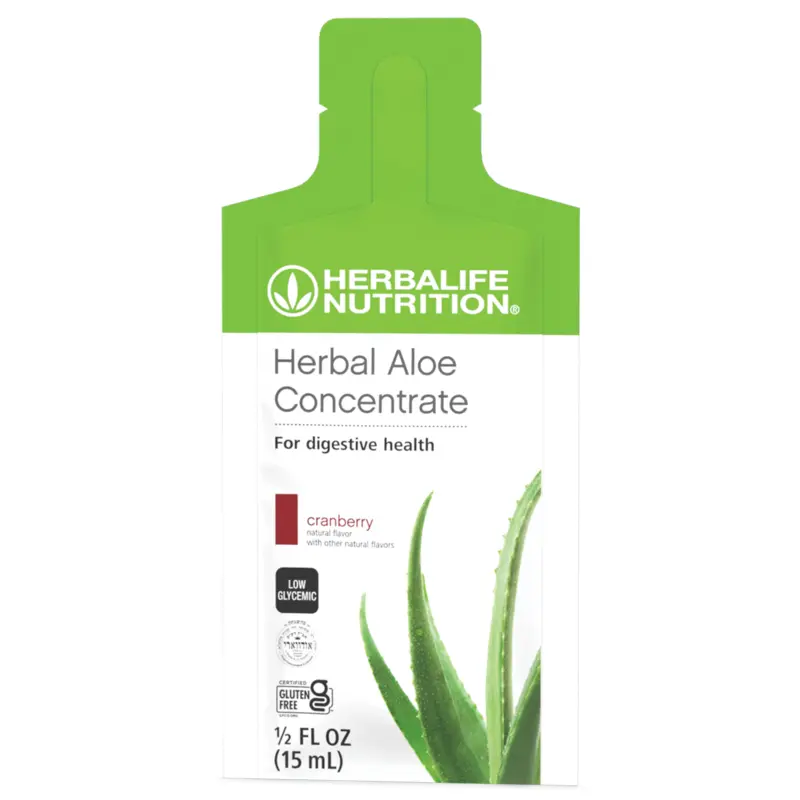 Herbalife Herbal Aloe Concentrate Cranberry 30 Packets Aloe Drink Mix Single Serve Cranberry Flavor Gluten Free Vitamin C Dietary Supplement Daily Hydration Refreshing Beverage Daily Nutrition Portable Stick Packs Ready to Mix Beverage Powder