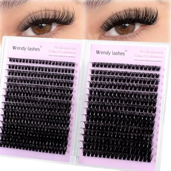 WENDY LASHES Lash Clusters 60D 80D, 518PCS, 10-18MM D-Curl | Cluster Style, Easy to Apply, Wispy,DIY Cluster Eyelash Extensions for Beginners