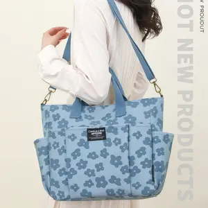Vintage Baby Mommy Bag, Korean Style Diaper Bag, Large Capacity Makeup Bag, Printed Bottle Storage Bag, High Aesthetic Fashion