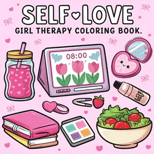 A Relaxing and Empowering Coloring Book with 50 Self-Care Designs for Girls and Teens Self-Love Girl Therapy Coloring Book