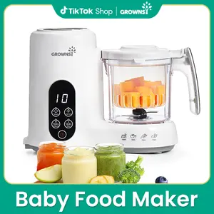 Grownsy Baby Food Maker with Steam Basket, One Step Baby Food Processor Steamer Puree Blender Grinder Mills Machine, Auto Cooking Grinding and Sterili-zing, 2025 New Product