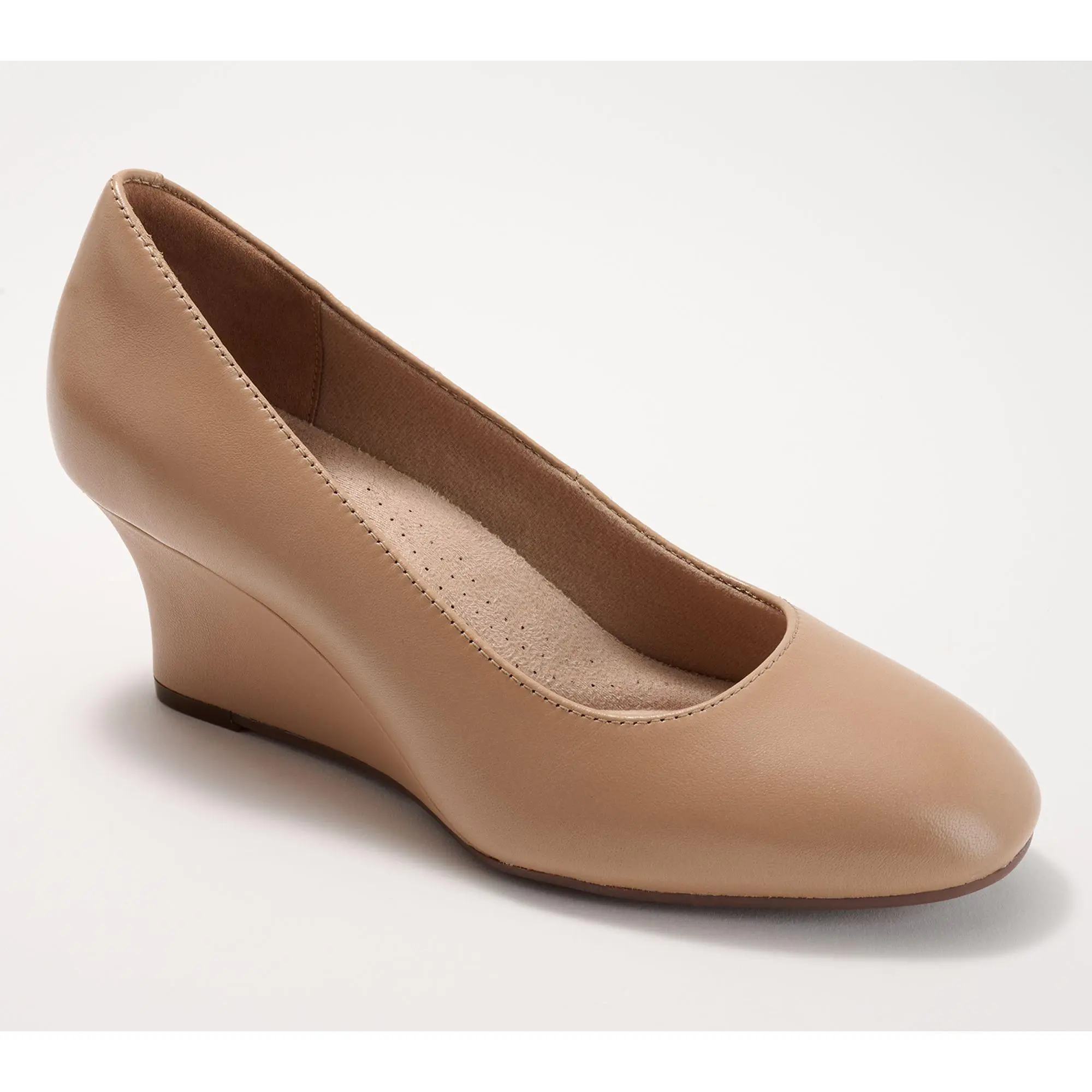 Clarks Collection Leather Dress Wedges -Olivette Pearl