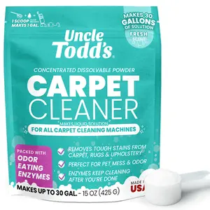 Uncle Todd's Carpet Cleaner Powder for Machines | Makes 30 Gallons of Carpet Cleaner Solution | Enzyme Formula Carpet Deodorizer | Removes Pet Odors & Stains | Safe for Carpets, Rugs & Upholstery