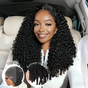 [NEW IN] Liqusee Burmese Curly 13x6 Full Frontal Lace Wig 180% Density Human Hair Wig Pre Plucked Natural Hairline Deep Wave Wig Glueless HD Transparent Lace No Shedding No Tangling Soft Silky Beginner Friendly Wig For Women