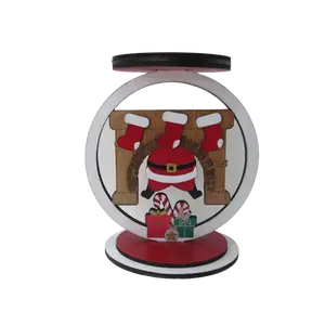 Christmas Candle Holder – Santa Theme Holiday Decor for 3-Wick Candles