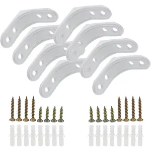 8 count 2 Inch L Brackets, Heavy Duty Wall Mount White L Corner Brackets Braces for , Shelves, Cabinets, 90  Triangle Shelf Support with Screws, Small Right Angle Bracket
