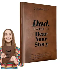 Dad I Want To Hear Your Story Leather Journal Portable Notebook Father Guided Memory Book for Sharing Life & Memories Prop Paper for Motion Picture and Social Media college  rules  notebook