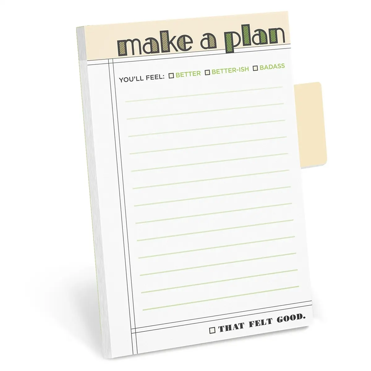 Knock Knock Tabbed Sticky Note Pad - Lined Paper, 3.5in x 4.75in, Motif Print, 75 Sheets, Funny Compact Enough to Carry Office Stationery, Easy Note-Taking Phone-Friendly Tool for Task Planning